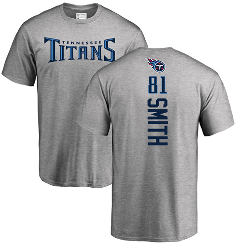 Tennessee Titans Men Ash Jonnu Smith Backer NFL Football #81 T Shirt->tennessee titans->NFL Jersey